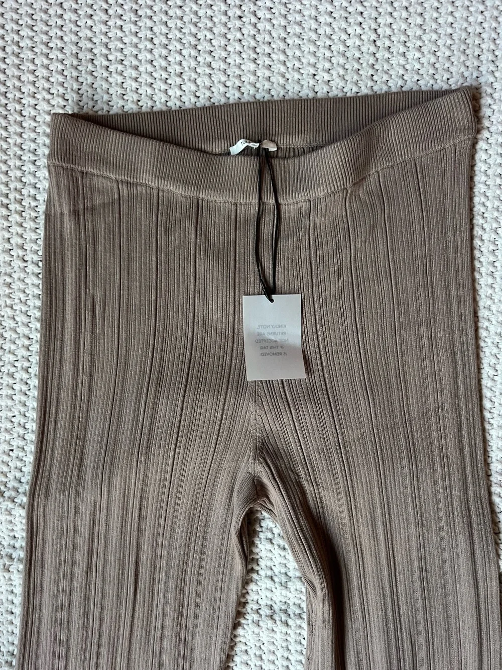 NWT Tularosa Variegated Rib Pant in Taupe Stretchy Comfy Pants Cute Size Large